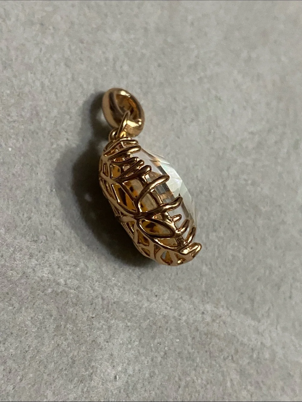 Kendra Scott Gold Pendant with Iridescent White Stone